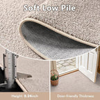 2x10 Oatmeal/White Runner Rug Washable Non-Slip - Image 5