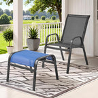 ONBRILL Outdoor Ottoman Set of 2, All Weather Outdoor Foot Stool - Image 2