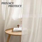 RYB HOME Sheer Curtains 108 inches, Extra Long Floor to Ceiling Curtains | - Image 2