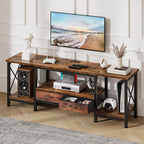 DUMOS 63” TV Stand with Power Outlets, Entertainment Center - Image 2