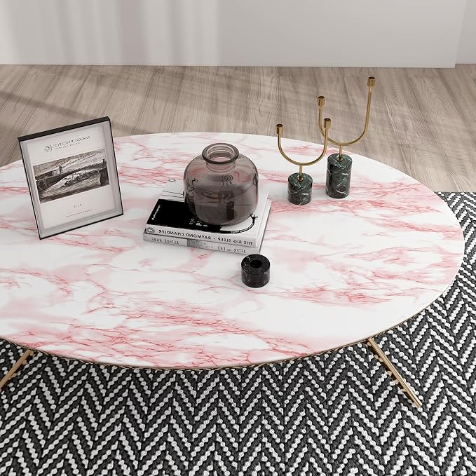practicalWs 23.6in ×118in White Pink Marble Wallpaper Peel and Stick - Image 2