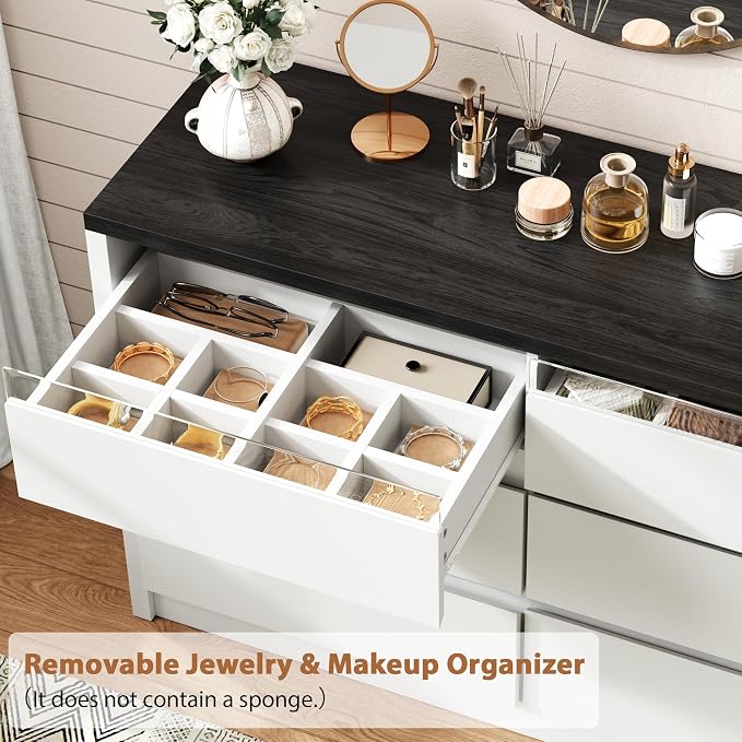 Jocoevol Modern LED 6 Drawer Dresser - Image 5