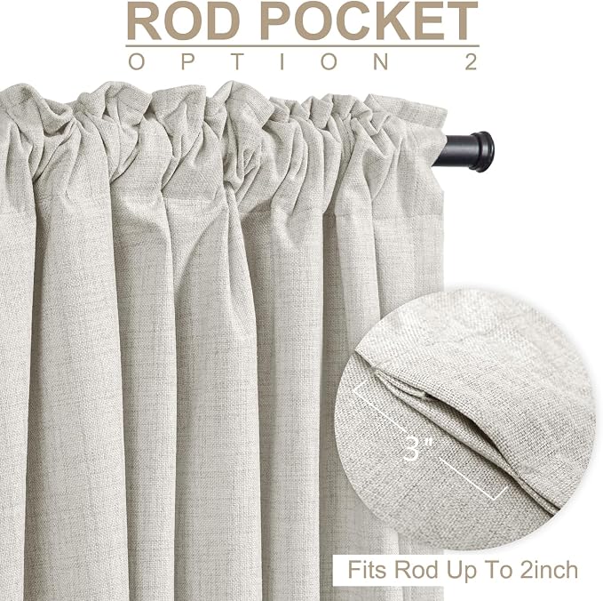 Linen Textured Total Blackout Curtains - Image 5