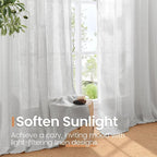 BGment Light Grey Linen Semi Sheer Curtains 63 Inches Long - Image 4