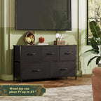 WLIVE Dresser for Bedroom with 5 Drawers, Wide Chest of Drawers, Fabric Dresser - Image 8
