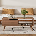 DIYART Brown Coffee Table, Mid Century Modern Coffee Table - Image 3