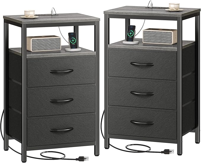 Huuger Nightstands Set of 2, 27.6 Inch End Tables by Huuger
