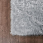 Goolela Grey Area Rug 8x10 Gray Fluffy Fuzzy Furry Rug - Image 6