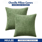 MIULEE Decorative Couch Throw Pillow Covers 20x20 Inch Sage Green 2 Pack | - Image 7