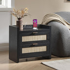 SICOTAS Black Nightstands Set of 2 Bed Side Table - Image 5