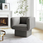 Modway Tate Performance Velvet Accent Chair in Storm Gray - Image 2