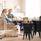 RUSTOWN Farmhouse Side Tables Set of 2, Galvanized Metal Bucket End Table - Image 2