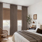 Dark Brown Pleated 90 Inch Bedroom Curtains 2 Panels Set, Memory Shape Pinch - Image 6