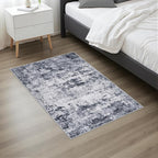 2x3 Washable Entryway Rug: Modern Abstract Indoor Soft Carpet Grey | - Image 4