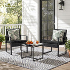 Flamaker 3 Pieces Outdoor Patio Wicker Furniture Set, Modern Rattan Chair - Image 8