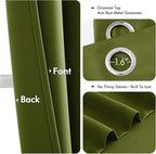MIULEE Blackout Curtains for Bedroom 2 Panel 40"x45" Long Light Olive Green | - Image 4