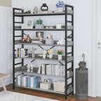 HCHQHS Bookshelf, Adjustable Industrial Bookcase, Vertical Tall Book Shelf - Image 9