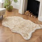 MIULEE Fluffy Area Rug 3'x5' Large Faux Fur Sheepskin Rug FrostedTips Brown | - Image 3