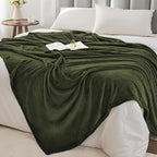 BEDELITE Fleece Blanket Soft Plush Twin Size Blanket Olive Green 60"x80" | - Image 7