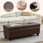 WUTUTUEE 50" Faux Leather Storage Ottoman Bench, End of Bed Upholstered - Image 4