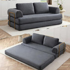 HANXIN 80 Inch Convertible Sleeper Sofa Bed, High Back Plush Corduroy Folding by HANXIN