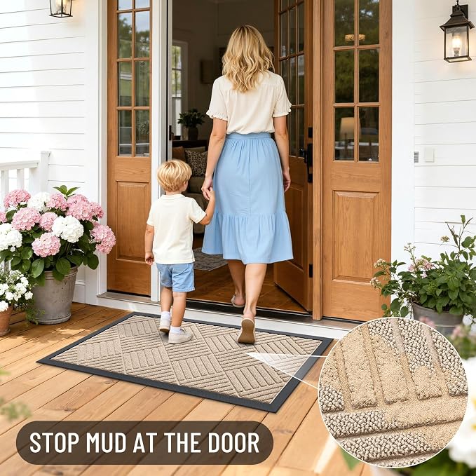 OLANLY Front Door Mat Outside Entrance 35x23, Waterproof Heavy-Duty Doormat | - Image 7