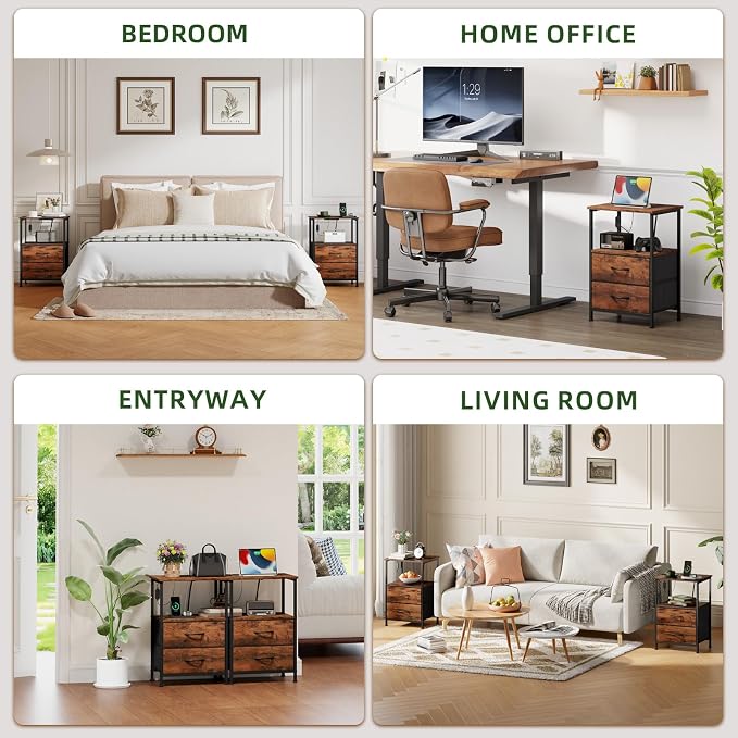 Somdot 2 Drawers Nightstand - Image 8
