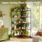 Huuger 5 Tier Bookshelf, L Shaped Corner Bookshelf - Image 3