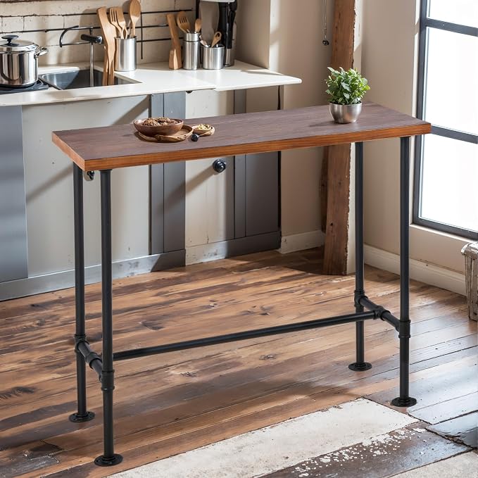 Rustic Dinner Table for Kitchen Dining Room 41.3inch Height Industrial - Image 6