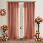 Terracotta 90 Inch Linen Curtains Pinch Pleated 2 Panels Set Firebrick | by Twodrapes