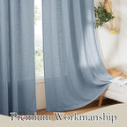 RYB HOME Short Linen Sheer Curtains - Image 5