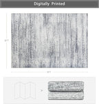 5x7 Washable Area Rugs for Living Room, Dining Room | Minimal, Ultra Soft Faux - Image 2