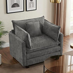 Modular Sectional Sofa Cloud Couch, Deep Seat Washable Chenille Fabric Sofa by Unknown