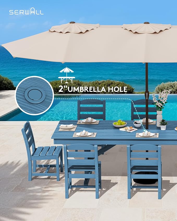 SERWALL 9 Piece Outdoor Dining Set - Image 5