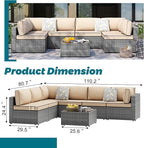 SUNLEI 7pcs Patio Conversation Sets Outdoor Furniture Sets, High Back - Image 2
