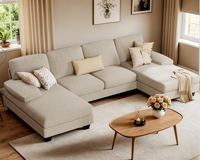 Furniwell Convertible Sectional Sofa Couch, 4 Seat Sofa Set - Image 6