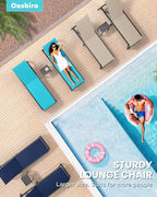 Aluminum Chaise Lounge Chair Outdoor, Foldable& No Assembly Patio Pool Lounge - Image 8