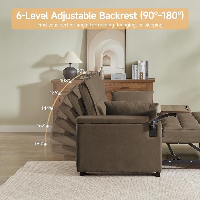 Auvsoce 65'' Chaise Lounge Chair Indoor, 3-in-1 Convertible Sofa Bed - Image 7