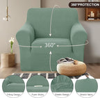 U-NICE HOME Stretch Recliner Chair Cover Armchair Slipcover, Cyan | Furniture - Image 3
