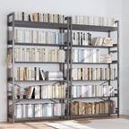HCHQHS Bookshelf, Adjustable Industrial Bookcase, Vertical Tall Book Shelf - Image 2