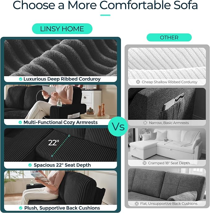 LINSY HOME Sectional Sleeper Sofa - Image 5