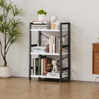 Homeiju Bookshelf, 3 Tier Industrial Bookcase, Metal Small Bookcase, Rustic - Image 8