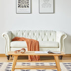 Chesterfield Loveseat Sofa, Modern Leather Small Sofa Couch 2 Seater by RUSTYER