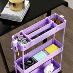 SPACELEAD 2-piece Set Slim Storage Cart 3 Tier, Bathroom Organizer Rolling - Image 2