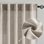 MIULEE Burlywood Birch Curtains 52x84 Inch Long 2 Panels - Image 2