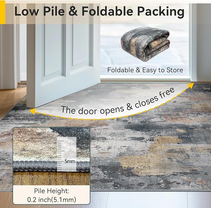 RELEANY Washable 6'x9' Abstract Area Rug - Image 6
