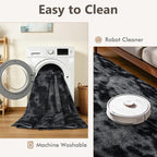 2x8 Tie-dye Dark Grey Runner Rug Washable Non-Slip - Image 6