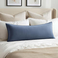 MIULEE Decorative Linen Lumbar Pillow Cover 14x36 Inch Blue Ashes | Boho by MIULEE