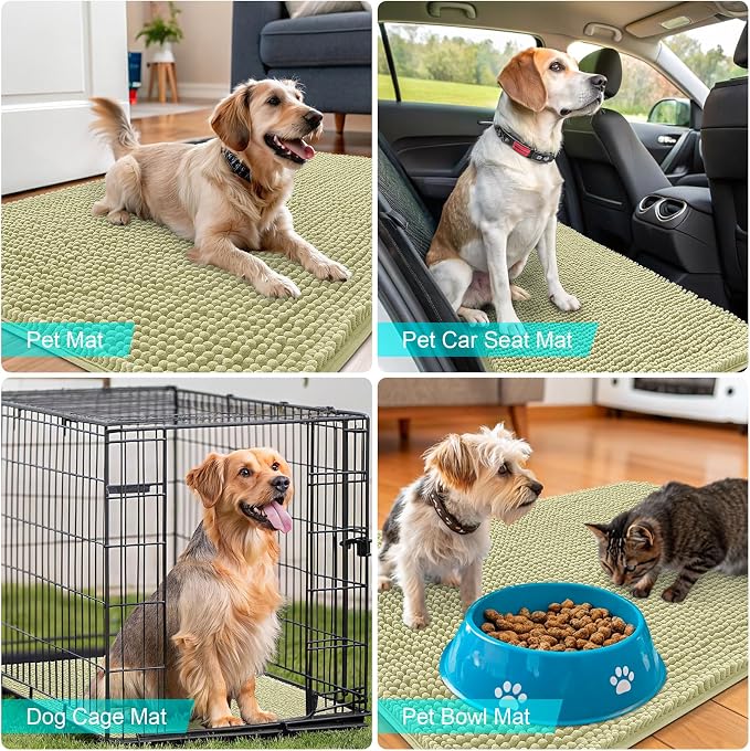 OLANLY Dog Door Mat for Muddy Paws 47x20, Super Absorbent Chenille Mud Mat | - Image 7