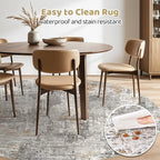 LOONGRUG Round Rug 10x10 Washable Circle Large Neutral Modern Abstract Rug | - Image 5